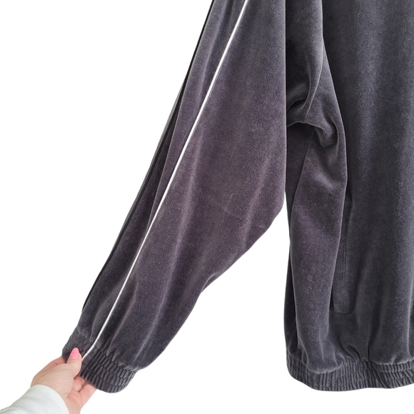 FILA *Tall* Vintage Velour Full Zip Tracksuit Jacket Pockets Gray Big 3XLT fb - Picture 6 of 14